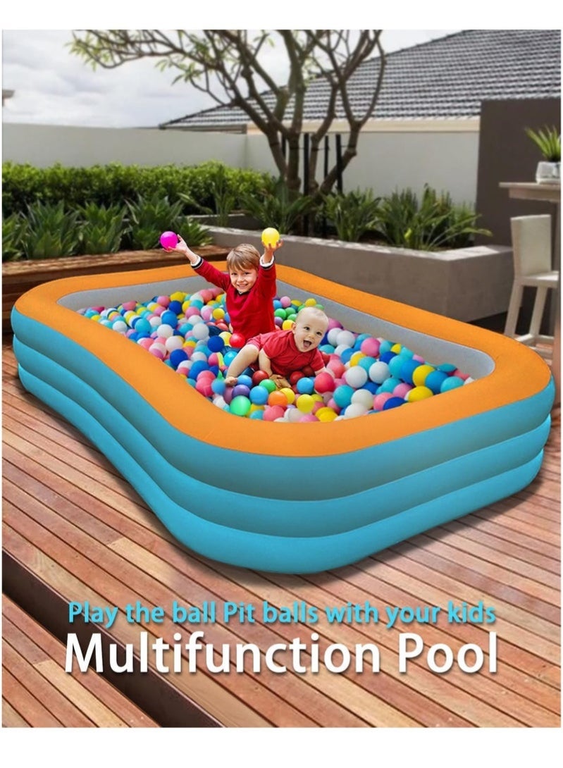 Arabest Family Large Inflatable Swimming Pool 210 x140 x60cm Blow Up Pool for Backyard Easy Setup Sturdy Construction Spacious Adult Size for Outdoor Fun - Image 5